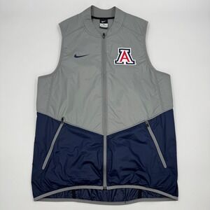 Nike Arizona Wildcats Mens Elite Basketball Full Zip Vest Grey Navy Blue Medium